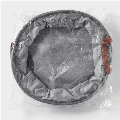 Корзина для хранения с ручками круглая Доляна My Basket, 30×30×13 см, серая