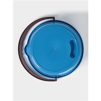 Ведро хозяйственное со сливом, 10 л, d=28 см, h=24 см, пластик, голубое