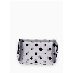 Косметичка женская DOT, с рисунком, сетка, на молнии, белая