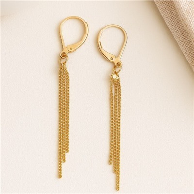 Серьги висячие цепочки ювелирная бижутерия коллекция "Xuping" покрытие позолота, арт.101.327