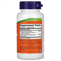 Now Foods, экстракт серенои, мужское здоровье, 320 мг, 90 растительных капсул