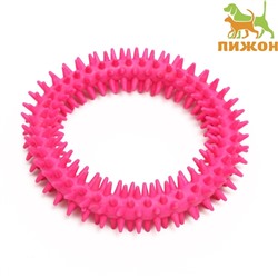 Игрушка для собак «Кольцо с шипами», 12.5 см, розовая