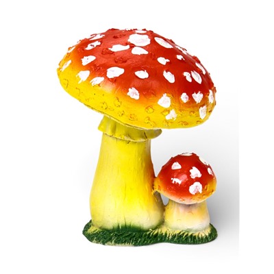 Садовая фигура из полистоуна «Грибы-мухоморы», 17 см