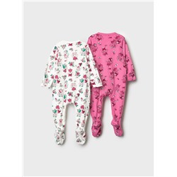 Комбинезон детский трикотажный для девочек, 2 шт в комплекте