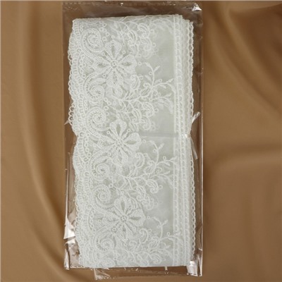 Кружево на сетке, 110 мм, 11±1 м, айвори