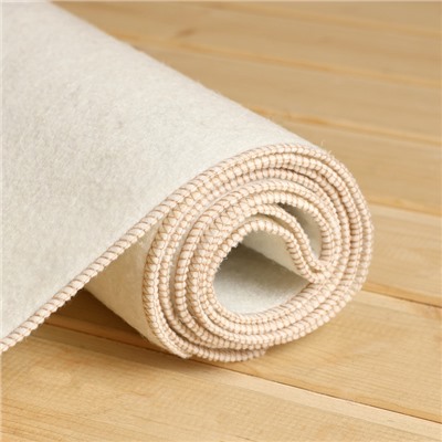 Коврик - лежак для бани и сауны с вышивкой «Банный рай», 180×60 см, 70% полиэфир, 30% шерсть, «Добропаровъ»