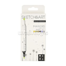 Набор двусторонних скетч-маркеров "Sketch&art. Архитектура", 6 цв.