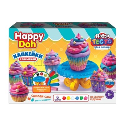 Набор для лепки с формочками капкейки, 24 см Happy Doh