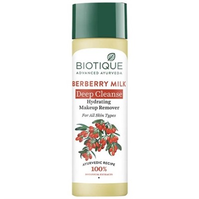 Biotique Berberry Milk Deep Cleanse Hydrating Make Up Remover / Биотик Барбарис Очищающий Тонер для снятия макияжа 120 мл