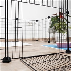 Вольер 8 секций, металлический, черный, 70×70×35 см, (35×35 см звено)