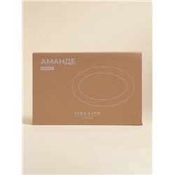 Блюдо SL Home «Аманде», 34.5×23×2.5 см, овальное, фарфор, белое