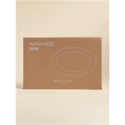 Блюдо SL Home «Аманде», 34.5×23×2.5 см, овальное, фарфор, белое