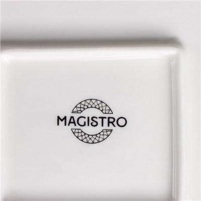 Блюдо для подачи Magistro «Квадрат Бланш», d=26 см, фарфор, белое