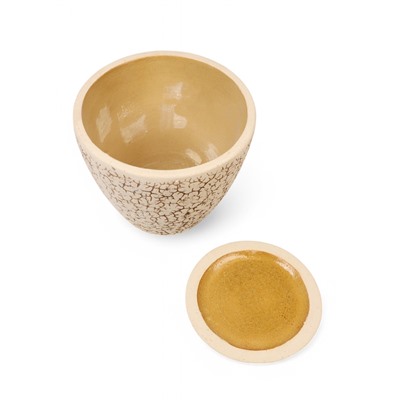 Горшок для цветов «Антей», 20 л, d=35 см, h=30 см, керамический, с поддоном, бежевый