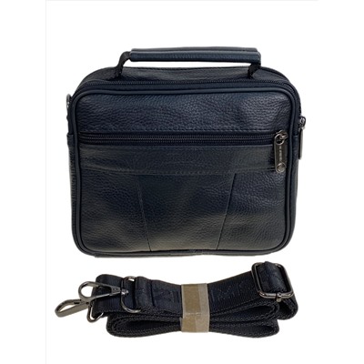 Сумка мужская из натуральной кожи, цвет черный