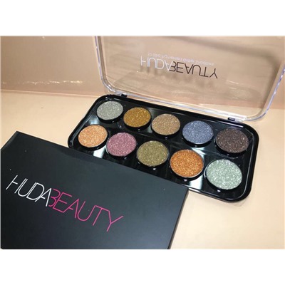 палетка теней гелиевые с блёстками от Hudabeauty