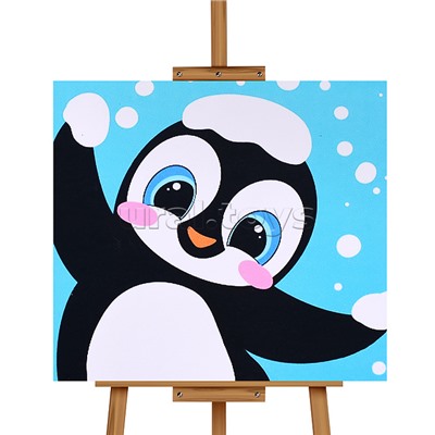 Мозаика алмазная "Пингвинчик" 20*20 см.