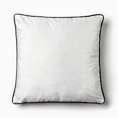 Наволочка декоративная «Этель. Кант», 45×45, велюр, белая