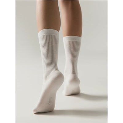 Удлиненные CONTE CLASSIC Хлопковые носки в рубчик