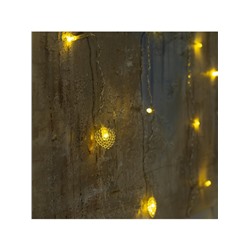 Гирлянда «Бахрома» 2×1.5 м с насадками «Сердце», IP20, прозрачная нить, 124 LED, свечение тёплое белое, 220 В