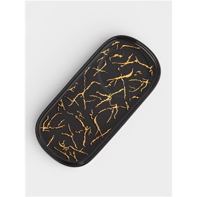 Чайная пара «Мрамор», 2 предмета: чашка 250 мл, блюдце 13.5×11×1 см, керамика, чёрная