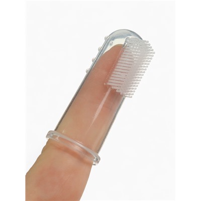 Прорезыватель - массажер Крошка Я 3 в 1, детский в контейнере, на палец, силиконовый от 3 мес., розовый