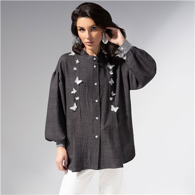 Рубашка с объемным декором, Нежный шум