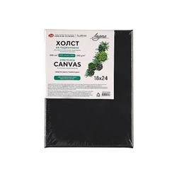 Холст на подрамнике (100% хлопок) среднее зерно 18х24 см 380 г/м2 черный акриловый грунт 2472113-18х24 Невская палитра