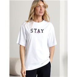 Футболка оверсайз с принтом из премиального 100% хлопка