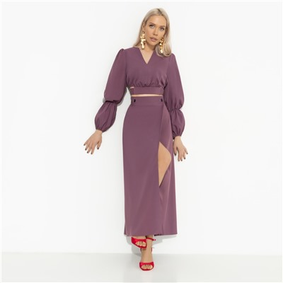 Комплект с юбкой на запах, Когда хочешь вау-эффекта (бордовый)