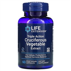Life Extension, экстракт крестоцветных овощей тройного действия, 60 вегетарианских капсул