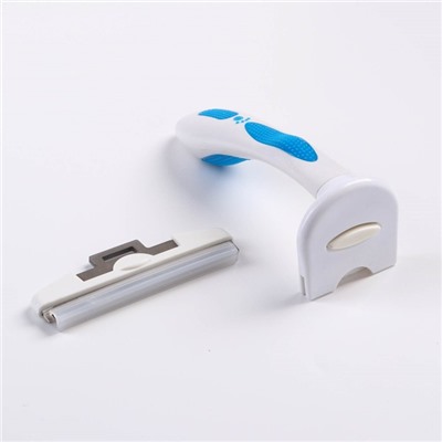 Дешеддер большой со съёмным лезвием, 15×10.5 см, бело-голубой