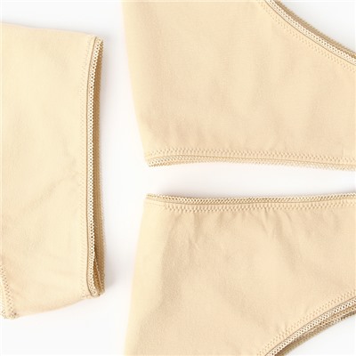 Трусы женские бразилиана Mark Formelle, набор 3 шт., цвет бежевый, размер 46 (M)