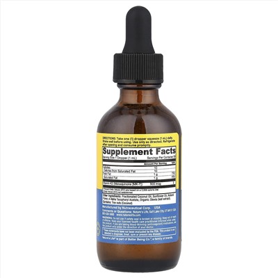 Nature's Life, Восстанавливающий витамин K2, натуральный, 500 мкг, 59 мл (2 жидк. Унции)