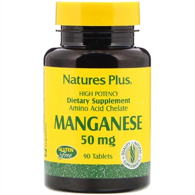 Nature's Plus, марганец, 50 мг, 90 таблеток