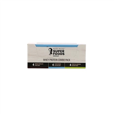 Dr. Murray's, Superfoods Protein Bars, Whey Protein Combo Pack, 12 Bars, 2.05 oz (58 g) Each
