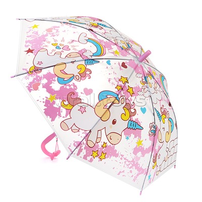 Зонт детский "Страна единорогов" (50см.) розовый