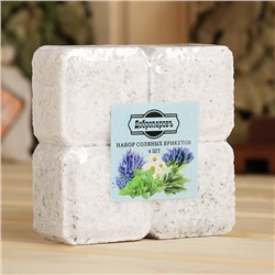 Соляной брикет набор 4 шт. "Лаванда, шалфей, мелисса, ромашка" по 200 г