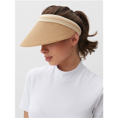 Козырёк женский плетёный MINAKU, бежевый, размер 56-58