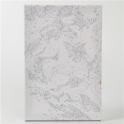 Картина по номерам с подрамником и поталью «Золотые рыбки», 20×30 см