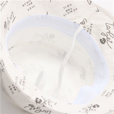 Панама детская MINAKU «Надписи», размер 48-50, белая