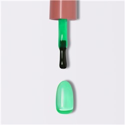 Гель лак для ногтей, витражный, трехфазный, 10 мл, LED/UV, зелёный (74)