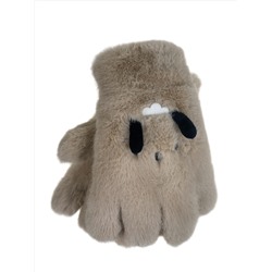 Тёплые подростковые перчатки, цвет бежевый