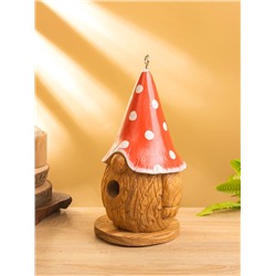 Скворечник подвесной «Гномик в красной шляпе», 14×14×26 см, дерево джампинис