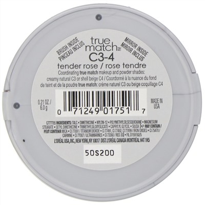 L'Oreal, Румяна True Match Super-Blendable Blush, оттенок C3-4 «Нежная роза», 6 г