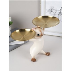 Статуэтка Кошка 25 см / XY603-1 /уп 8/бежевая