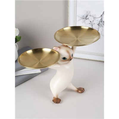 Статуэтка Кошка 25 см / XY603-1 /уп 8/бежевая