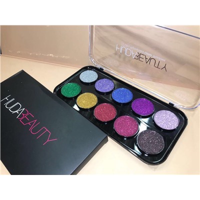 палетка теней гелиевые с блёстками от Hudabeauty