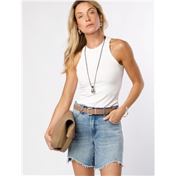 Топ из трикотажа в широкий рубчик