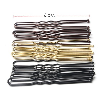 Шпильки для волос 50 штук 6 см. Цвет на выбор